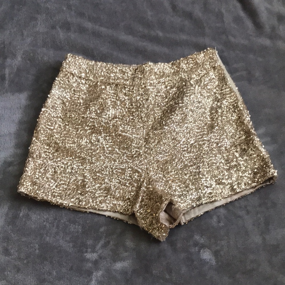 Gold sequin shorts